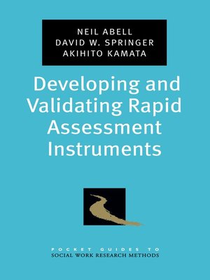 cover image of Developing and Validating Rapid Assessment Instruments